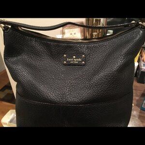 Kate Spade New York Black Leather Shoulder Handbag Tote Purse
